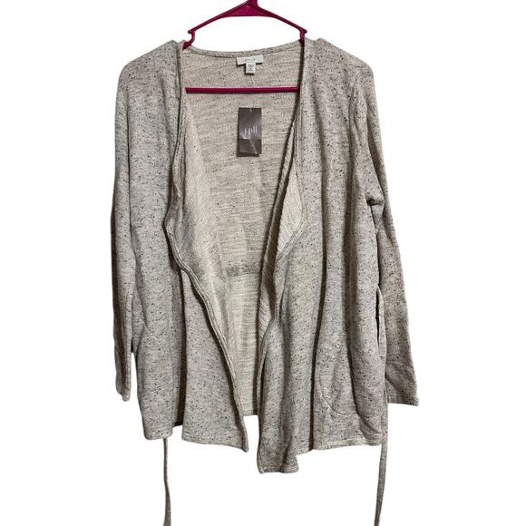 J. Jill Pure Jill Gray Tie Waist Lightweight Cardigan Size Petite XS NWT - Picture 1 of 7